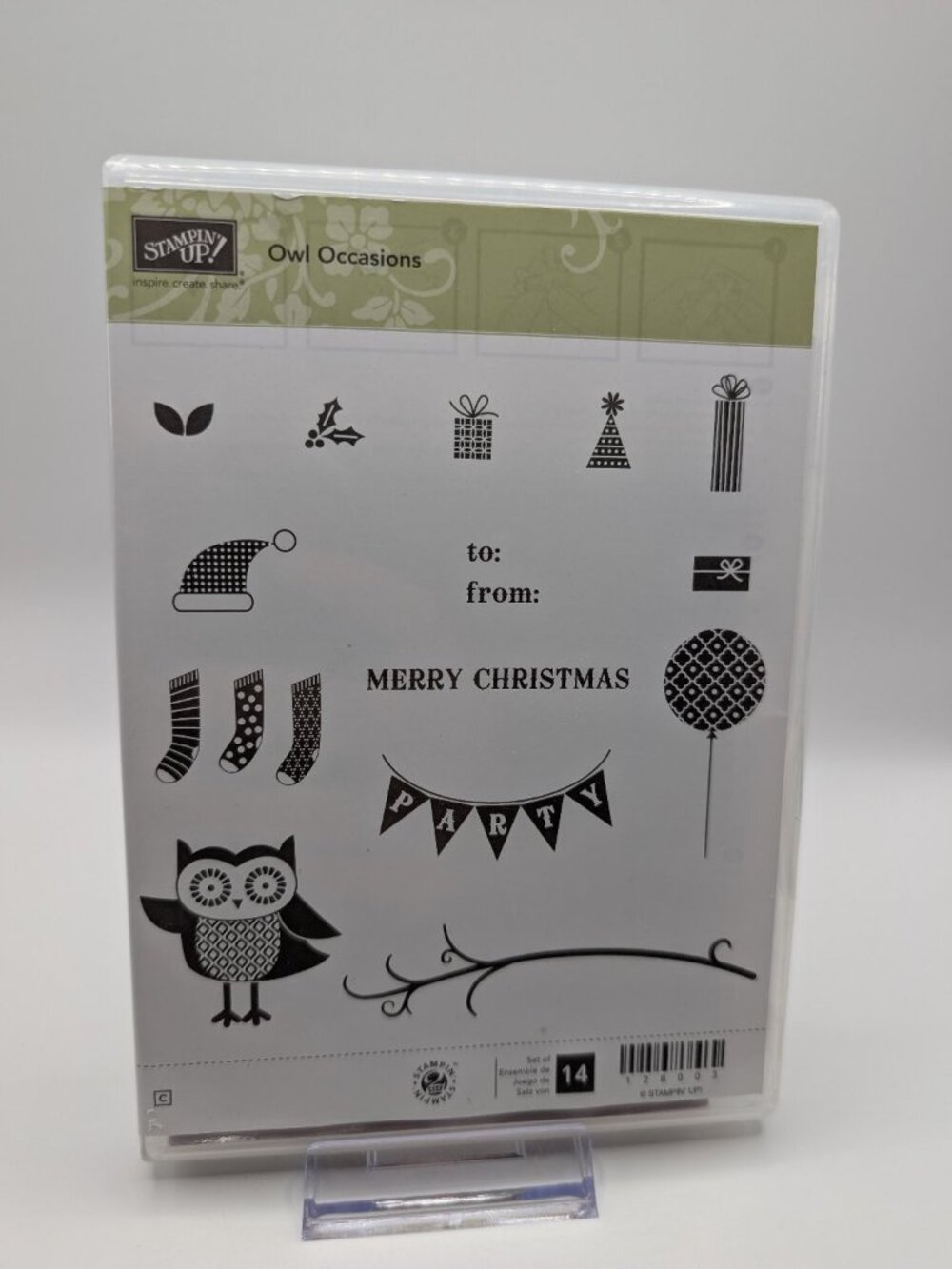 Stampin' Up! "Owl Occasions" Cling Rubber Stamp Set Christmas Birthday